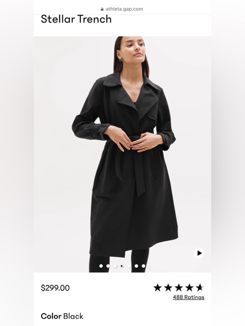 Never Worn! Athleta Stellar Trench Coat